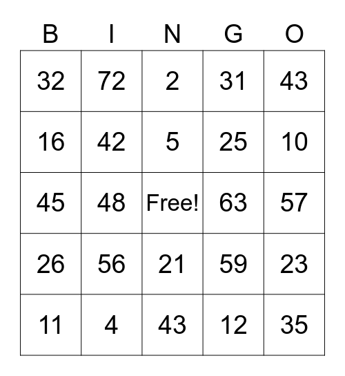 Birthday bash Bingo Card