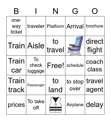 Desafío 2 - El tren y el avión Bingo Card