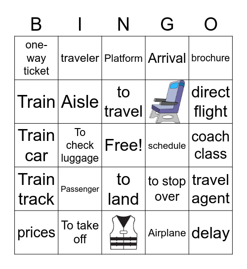Desafío 2 - El tren y el avión Bingo Card