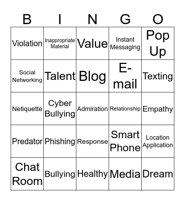 Safe Environment Bingo Card