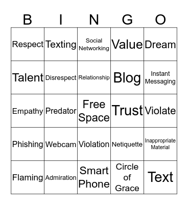 Safe Environment Bingo Card