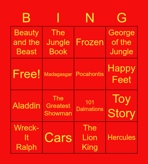 MOVIES - 2 Lines gets you the win Bingo Card