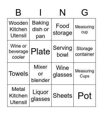 Wedding Bingo Card