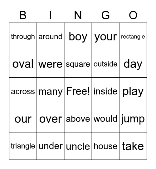2G Bingo! Bingo Card