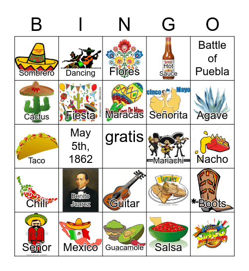 Cinco De Mayo Bingo Card