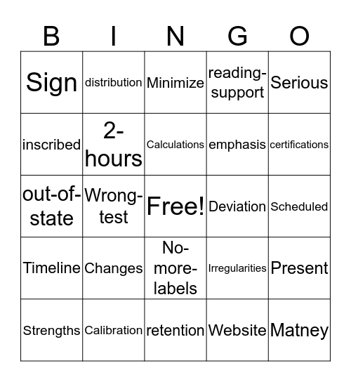 Principals Love State Testing Bingo Card