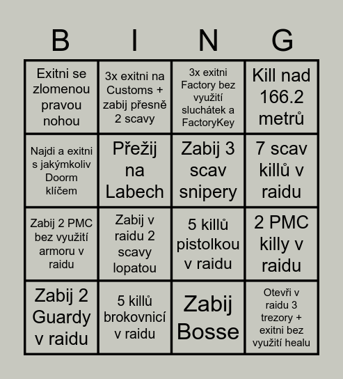 TarkovicaBango Bingo Card