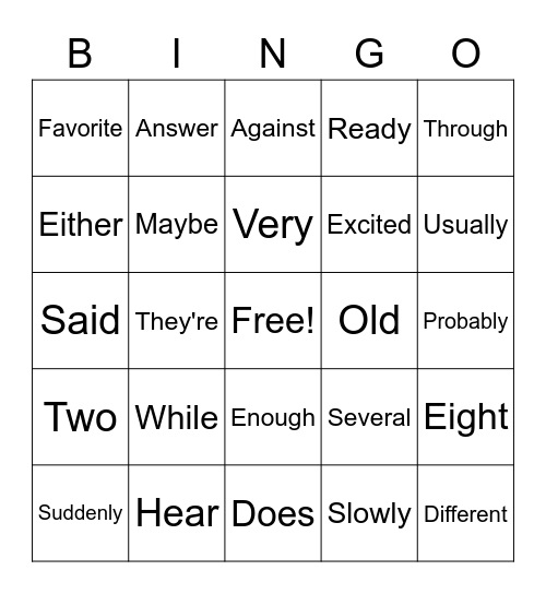 Snap Bingo Card