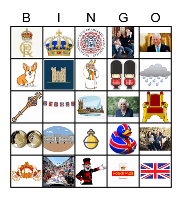 Coronation Bingo Card