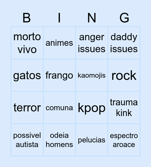 KOMORI'S BINGO Card