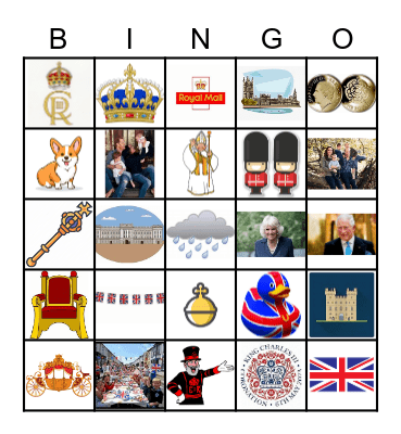 Coronation Bingo Card