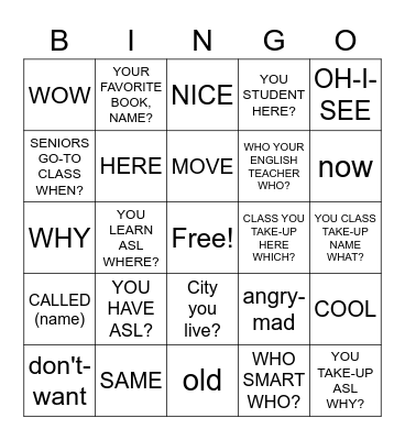 practice Bingo Card