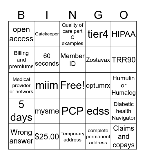 Bingo Card