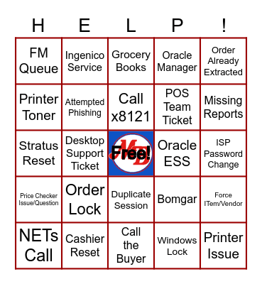Help Desk bingo REVAMPED Bingo Card