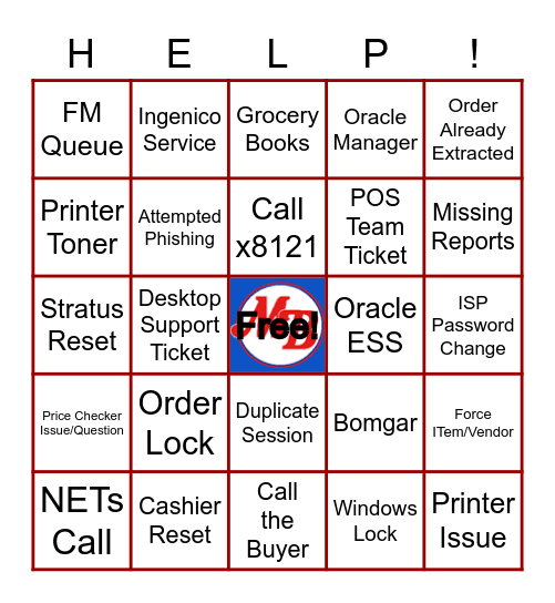 Help Desk bingo REVAMPED Bingo Card