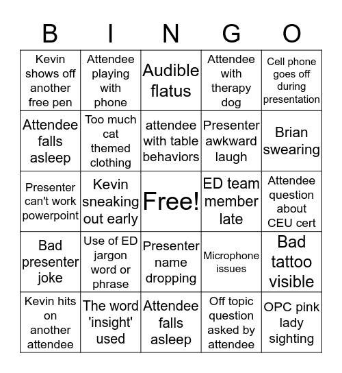 Conference Bingo Card