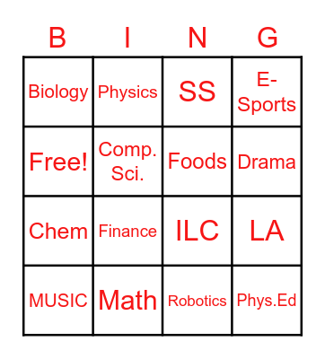 Westwood Bingo Card