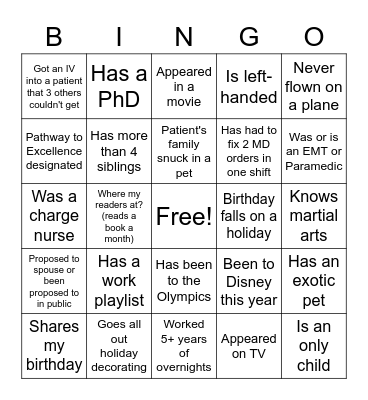 NURSES WEEK Bingo Card