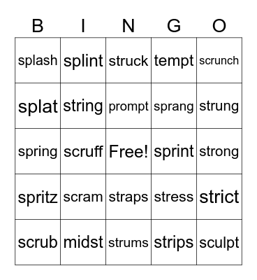 Wilson 2.5 Bingo Card