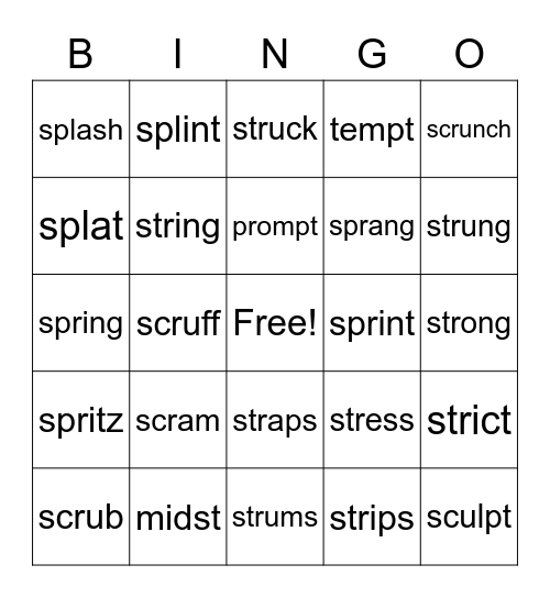 Wilson 2.5 Bingo Card