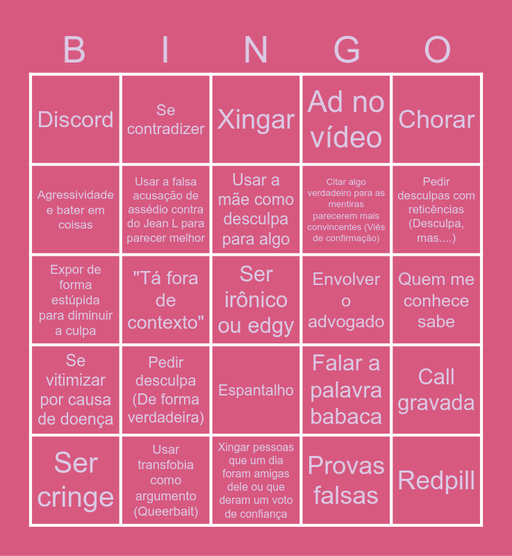 Von Regium on X: Olha o bingo aí gente! 🙌🏻