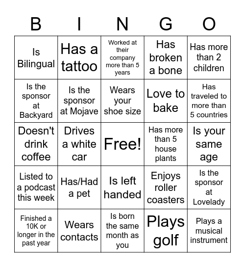 Springtime Bingo Bar Crawl Bingo Card