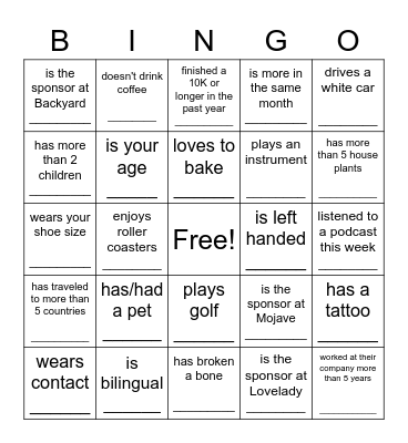 Spring Time Bingo Bar Crawl Bingo Card