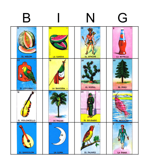 Loteria Bingo Card