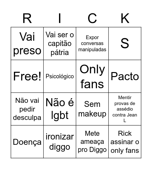RICK Bingo Card
