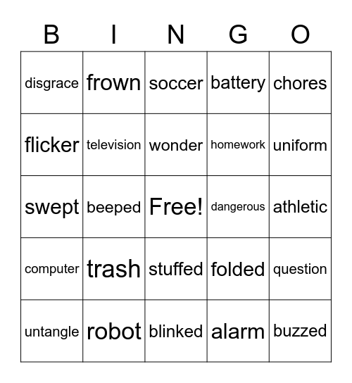 Trash Day Bingo Card