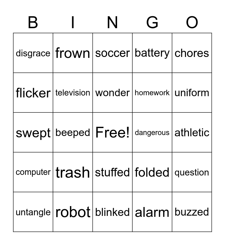 Trash Day Bingo Card