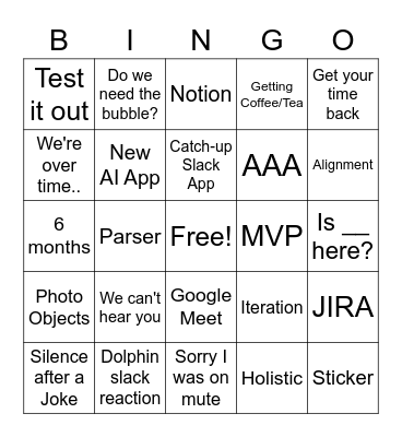 G Bingo Card
