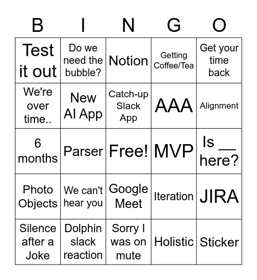 G Bingo Card