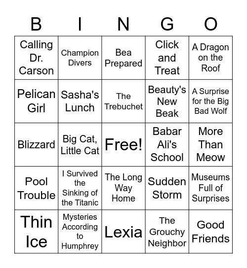 Books I Have Read - Gold 1 Bingo Card