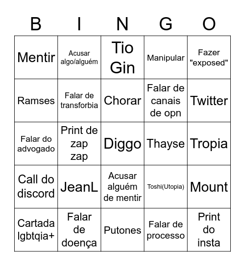 Bingo da Raluca Bingo Card