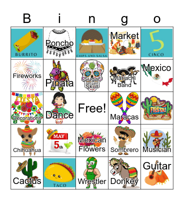 Cinco de Mayo Bingo Card