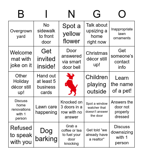 The Group - Door Knocking Bingo Card