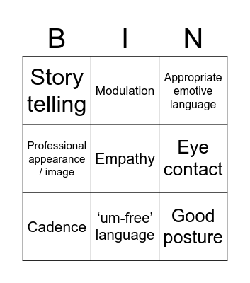 CWI Bingo Card