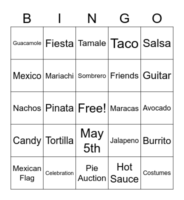 Bingo de Mayo! Bingo Card
