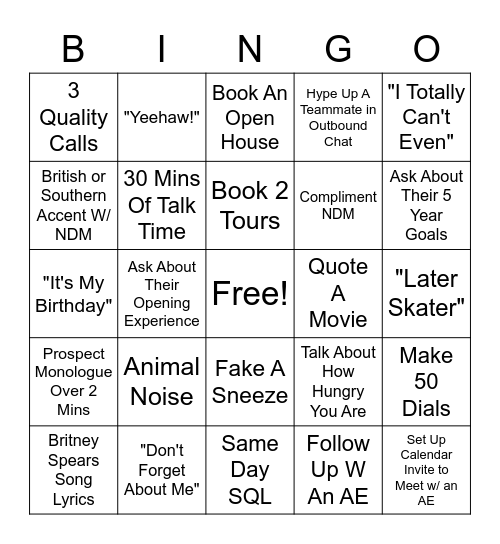 Grill Sergeants Bingo! Bingo Card