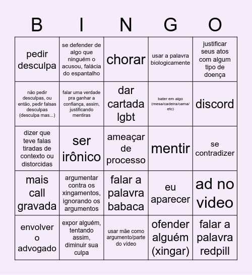 RALUCA Bingo Card