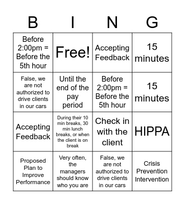 SEP BINGO Card