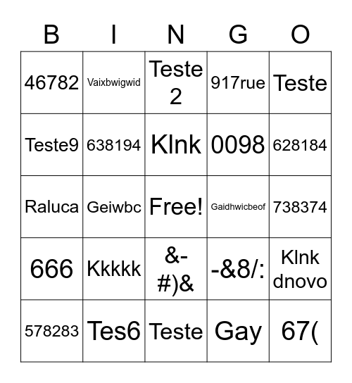 Teste BrChan Bingo Card
