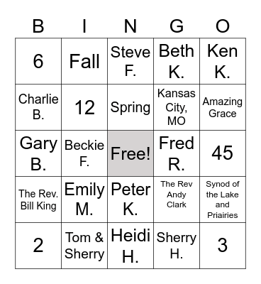 Celebration Sunday BINGO 2023 Bingo Card