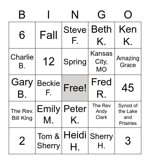 Celebration Sunday BINGO 2023 Bingo Card
