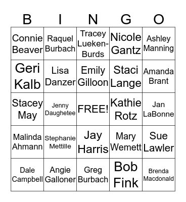 People Bingo Card