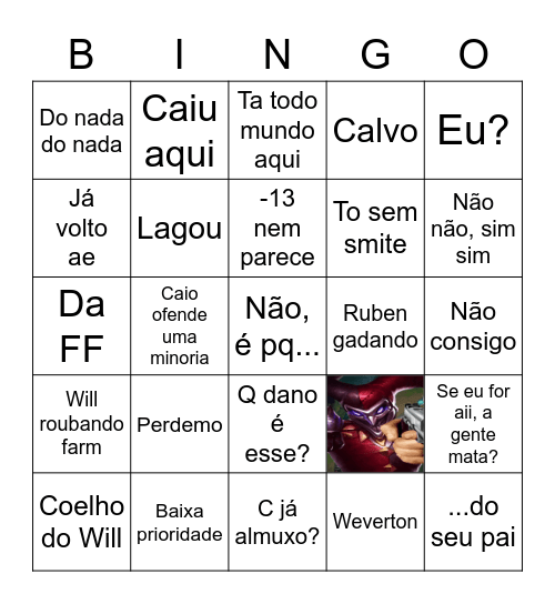 Bingo das Lombras Bingo Card