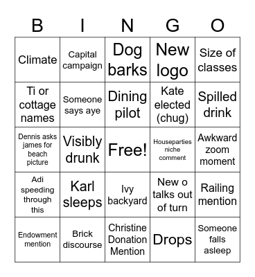Grad Meeting Bingo Card