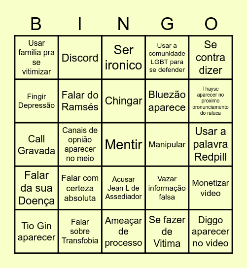 RALUCA Bingo Card