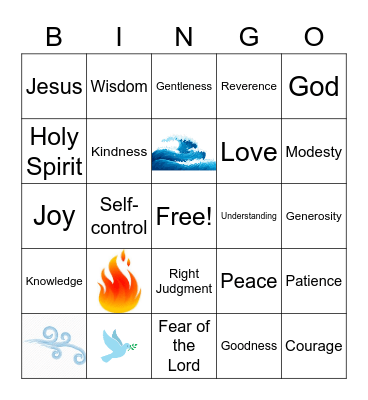 Holy Spirit Bingo Card